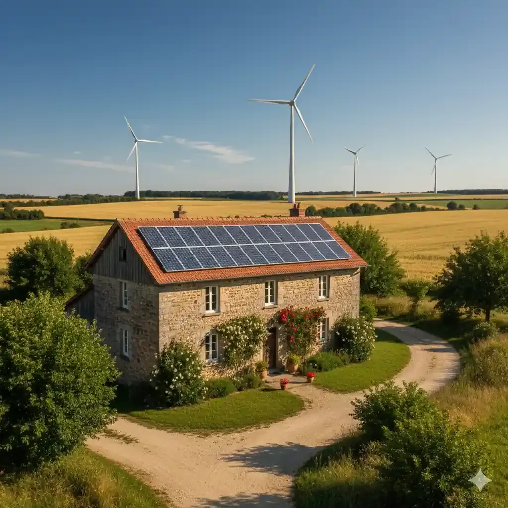 Europäische Häuser mit nachhaltiger Energieversorgung